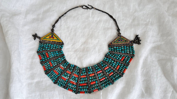 Multi-Strand Turquoise and African Brass Bead necklace – Adorn Reborn
