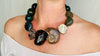 Green Jasper, Ammonite and Pyrite Necklace. Designer Stone Choker. 4069