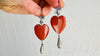 Red Jasper Heart Earrings. Oaxacan Sterling Silver Jewelry. Handcrafted in Mexico. 4123