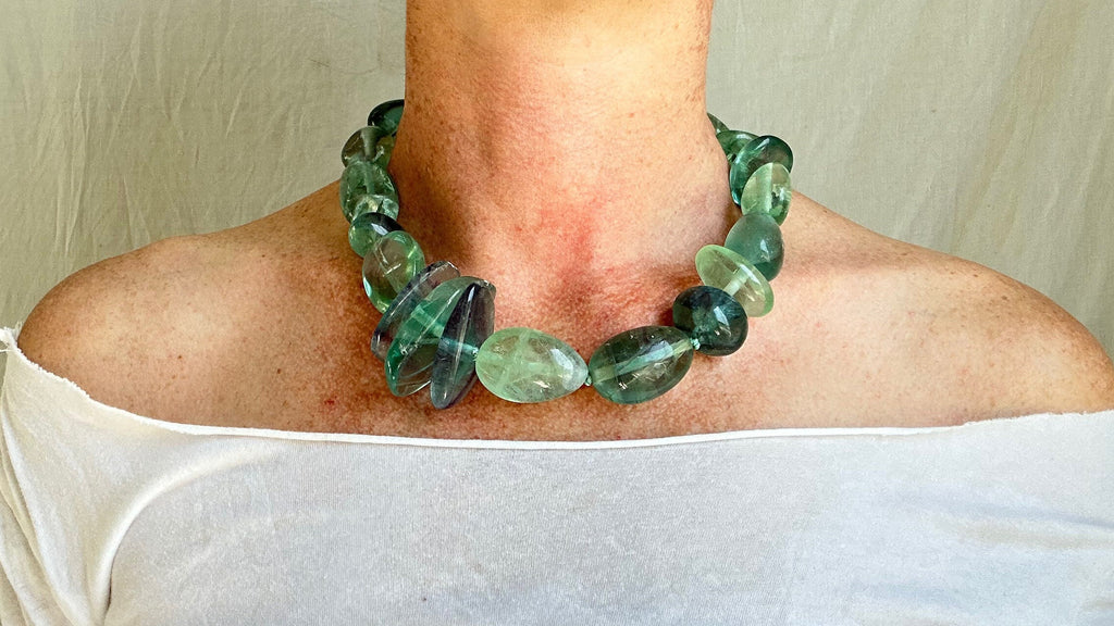 Fluorite & Sterling Silver Necklace. 2059