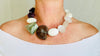 Ammonite & White Jade Necklace with Prehnite, Fluorite and Selenite. Medicine Necklace.2115