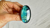 Fiery Oversized Labradorite Ring. Gorgeous Aqua. Adjustable. 1137