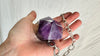 Huge Amethyst Pendant Necklace. Chunky Silver Chain. Sterling Silver. 2230