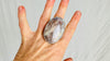 Belomorite Moonstone-Sunstone Cocktail Ring. Oversized Sterling Silver Designer Ring. Botanicals. Gorgeous! Size 9.25. 4130