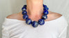 Lapis Lazuli Necklace. Large Spheres. Sterling Silver. 0821