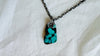 Turquoise Pendant Necklace. Handmade Sterling Silver Chain with Flowers. Natural Turquoise Jewelry. 0702