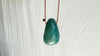 Large Amazonite Pendant. Leather & Silver Cord