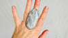 Belomorite Moonstone Cocktain Ring. Oversized Sterling Silver Designer Ring. Botanicals. Gorgeous! Size 7