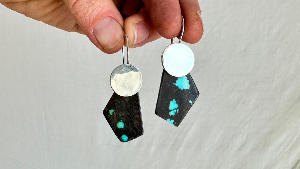 Turquoise Earrings. Sterling Silver. 2359