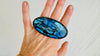 Labradorite Three Finger Ring. Adjustable Sizing. Handmade Sterling Silver. Gorgeous Flash. 4094