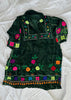 Vintage Uzbek Suzani Hand-Embroidered Velvet Dress. XS-M