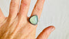 Prehnite Ring. Handmade Sterling Silver Jewelry. Gift for Her. Size 9. 0525