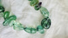 Long Fluorite Necklace. Handmade Beaded Jewelry. Beautiful Blue Green Stone. Statement Necklace.