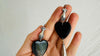 Heart & Bells Obsidian Earrings. Sterling Silver. 2582