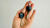 Heart & Bells Obsidian Earrings. Sterling Silver. 2582