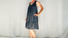 Mexican Gauze Dress. Slate Gray. V Neck. All Cotton