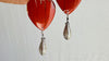 Red Jasper Heart Earrings. Oaxacan Sterling Silver Jewelry. Handcrafted in Mexico. 4123