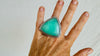 Oversized Chrysoprase Ring. Gorgeous Color. Adjustable. 0719