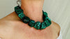 Malachite Beaded Necklace. Chunky Natural Malachite. Handmade Designer Jewelry.