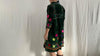 Vintage Uzbek Suzani Hand-Embroidered Velvet Dress. XS-M