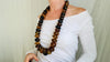 Large Amber Necklace. Rondelles. Dramatic and Gorgeous! IN COMPLIANCE with Etsy Regulations.