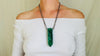 Natural Green Quartz Crystal Pendant Necklace. Sterling Silver. Atelier Aadya. Medicine Necklace. 2688