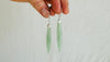 Aventurine Earrings. Long Slivers on Sterling Silver Hooks. Handcrafted Jewelry. Green Stone Earrings 2486