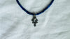 Lapis Lazuli Necklace. Antique Sterling Silver Pendant. 2525