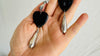 Heart & Bells Obsidian Earrings. Sterling Silver. 2582