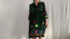 Vintage Uzbek Suzani Hand-Embroidered Velvet Dress. XS-M