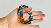 Amber Beaded Bracelet. Paua Shell, Taxco Sterling Bead & Fluorite. 2533