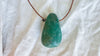 Large Amazonite Pendant. Leather & Silver Cord