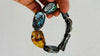 Amber Beaded Bracelet. Paua Shell, Taxco Sterling Bead & Fluorite. 2533