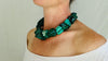 Malachite Beaded Necklace. Chunky Natural Malachite. Handmade Designer Jewelry.