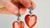 Red Jasper Heart Earrings. Oaxacan Sterling Silver Jewelry. Handcrafted in Mexico. 4123