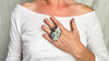 Labradorite Two Finger Ring. Adjustable. 0607