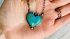 Navajo Turquoise Heart Pendant Necklace. Sterling Silver. 0482