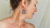 Vintage Oaxacan Media Luna Earrings. Sterling Silver. Mexico. Frida Kahlo. 4058