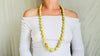 Long Vintage Yellow Calcite Necklace. Beautiful Melon Shaped Beads. Handmade Beads.