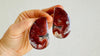 Large Red Agate and Silver Post Earrings. Handmade Sterling Silver Jewelry. 4089