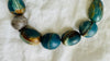 Blue Onyx Beaded Necklace. Sterling Silver.