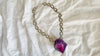 Huge Amethyst Pendant Necklace. Chunky Silver Chain. Sterling Silver. 2230