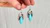 Taxco Turquoise Earrings. Sterling Silver. Mexico. 0817