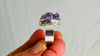 Chunky Amethyst Ring. Handcrafted Sterling Silver. Designer Jewelry. Size 5.75 4018