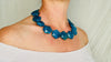 Blue Apatite Necklace. Hand-Cut Star Beads. Sterling Silver Clasp. Gift for Her. 2671