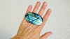 Labradorite Three Finger Ring. Adjustable Sizing. Handmade Sterling Silver. Gorgeous Flash. . 4054