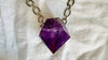 Huge Amethyst Pendant Necklace. Chunky Silver Chain. Sterling Silver. 2230