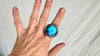 Labradorite Cocktail Ring. Handmade Sterling Silver Jewelry. Size 7. 0639