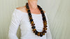 Large Amber Necklace. Rondelles. Dramatic and Gorgeous! IN COMPLIANCE with Etsy Regulations.