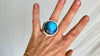 Labradorite Cocktail Ring. Handmade Sterling Silver Jewelry. Size 7. 0639